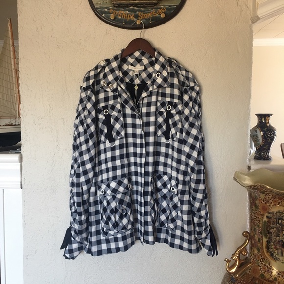 Jonathan Simkhai Gingham Twill Utility Jacket - Picture 4 of 15